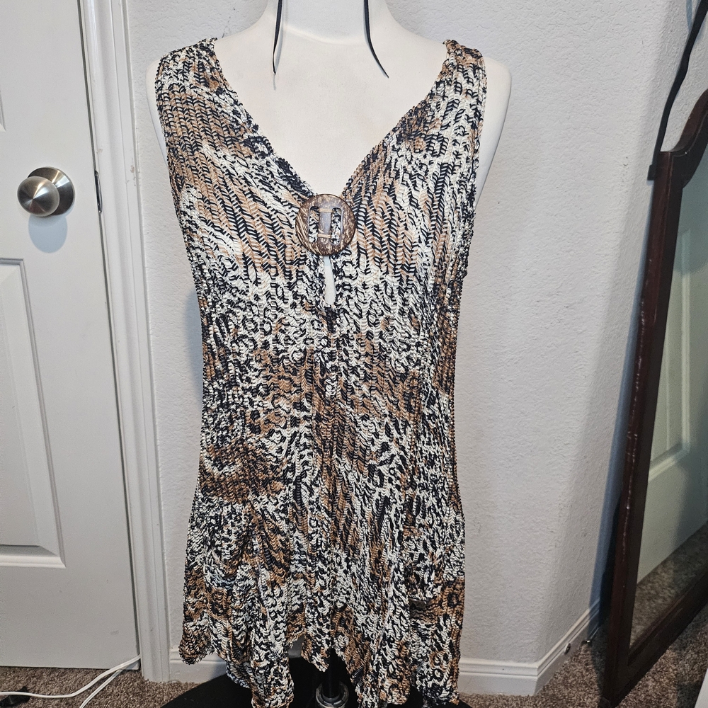 ​Boho Leopard Animal Print Swimsuit Cover Up Tunic – Beach Stop – One Size